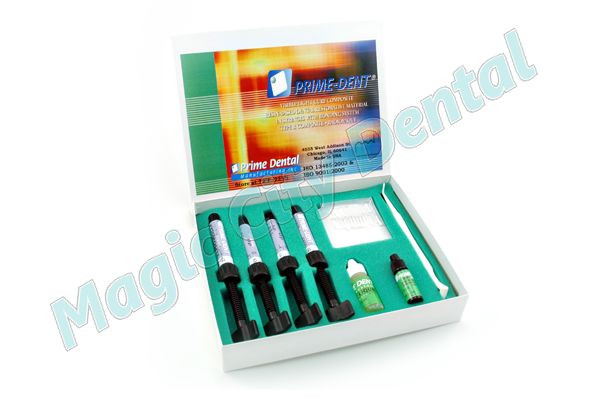 Prime-Dent Light Cure Hybrid Dental Resin Composite 4 Syr Kit (A2, A3, A3.5, B2)