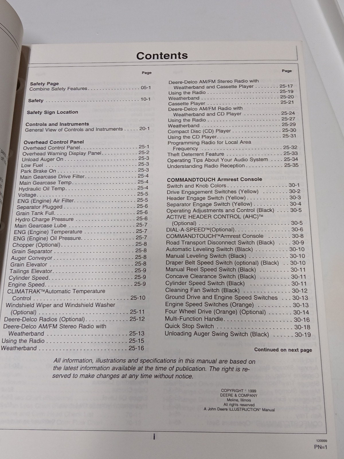 John Deere Shidehill 9550 Combines Operator’s Manual OMH161683 L9