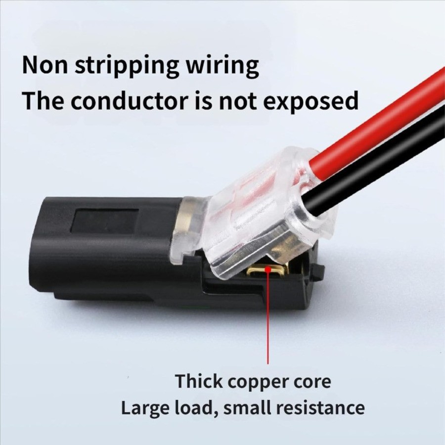 50PCS Double Wire Plug in Connector with Locking Buckle, Locking Easy to Use