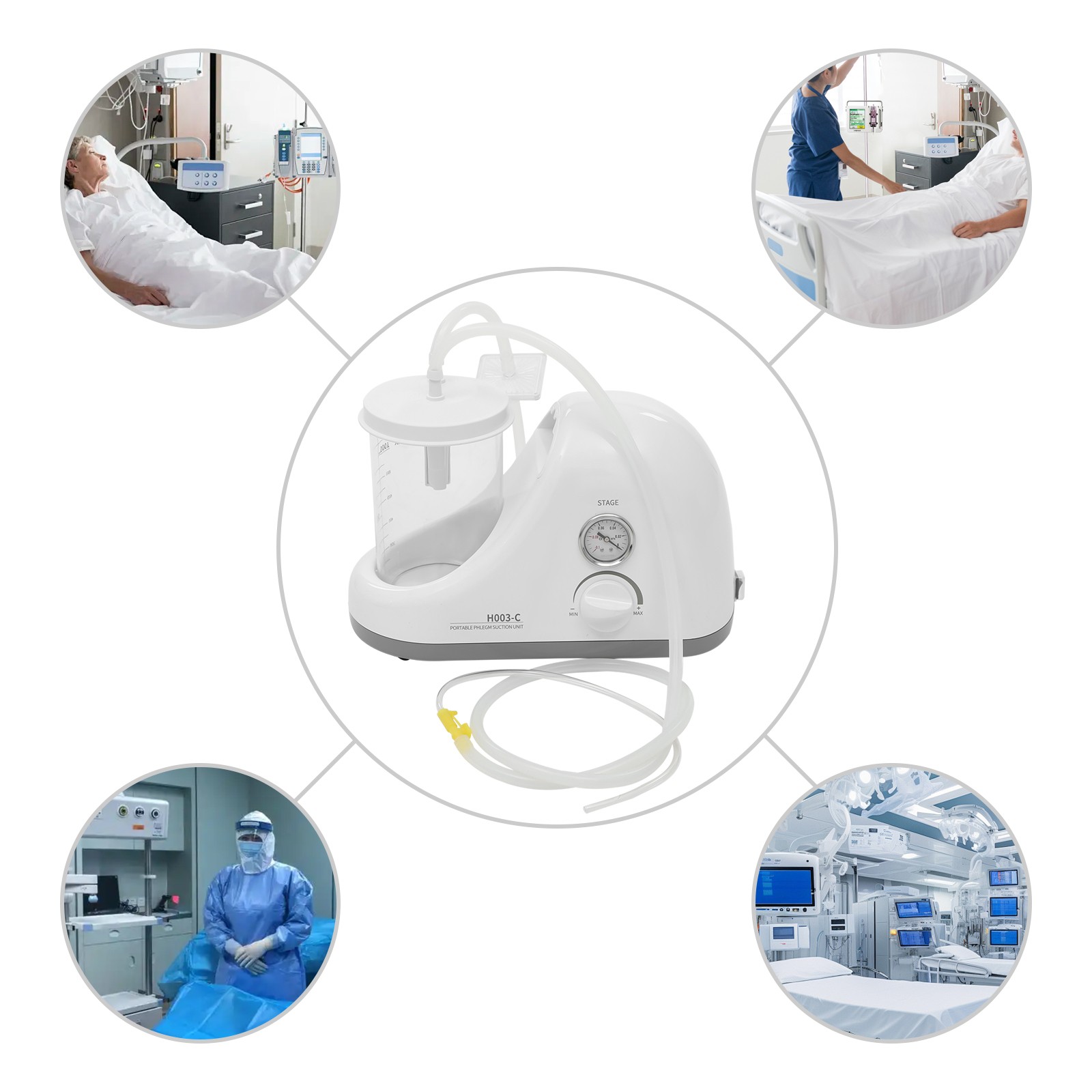 Portable Dental Phlegm Suction Unit Emergency Medical Vacuum Aspirator Machine
