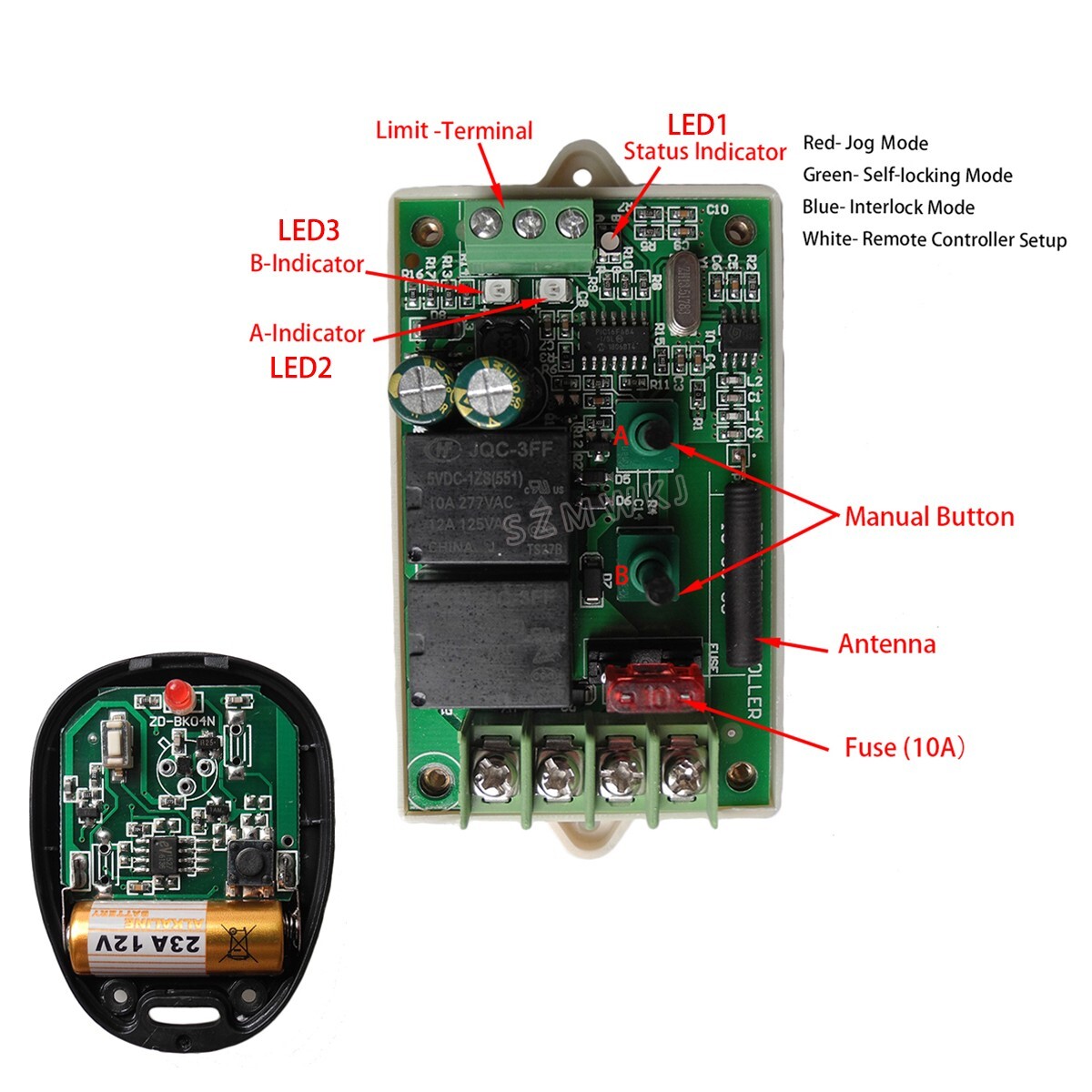 9-30V DC Motor Linear Actuator Controller Wireless Remote Control Kit Auto Lift