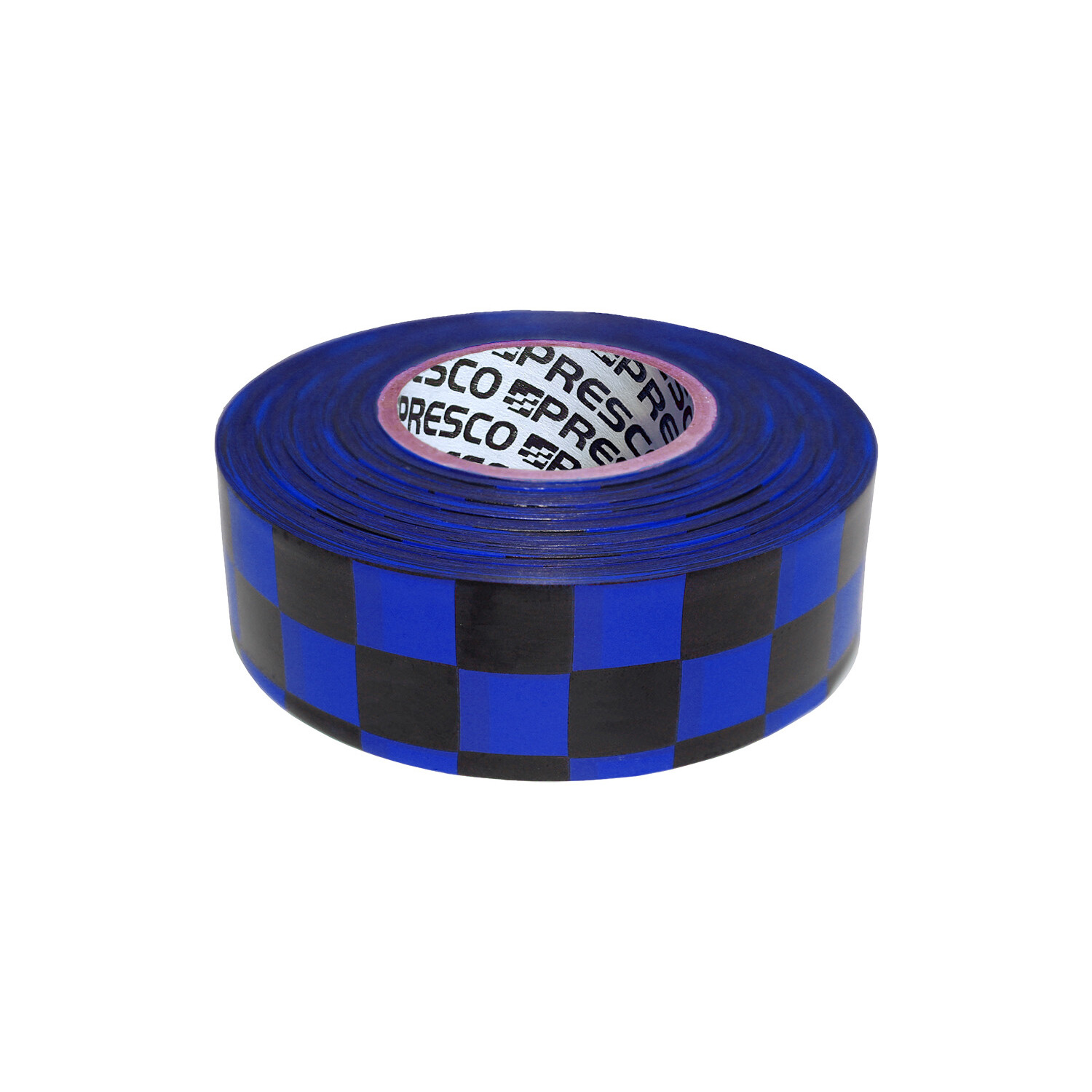 Presco Checkerboard Roll Flagging Tape: 1-3/16 in. x 300 ft. Blue/Black Checkerb