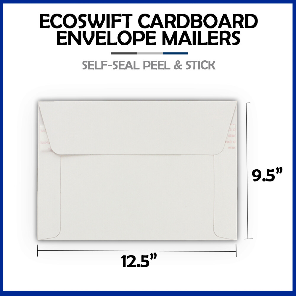 1 – 12.5 x 9.5 «EcoSwift» Brand Self Seal Ship Photo Cardboard Envelope Mailers