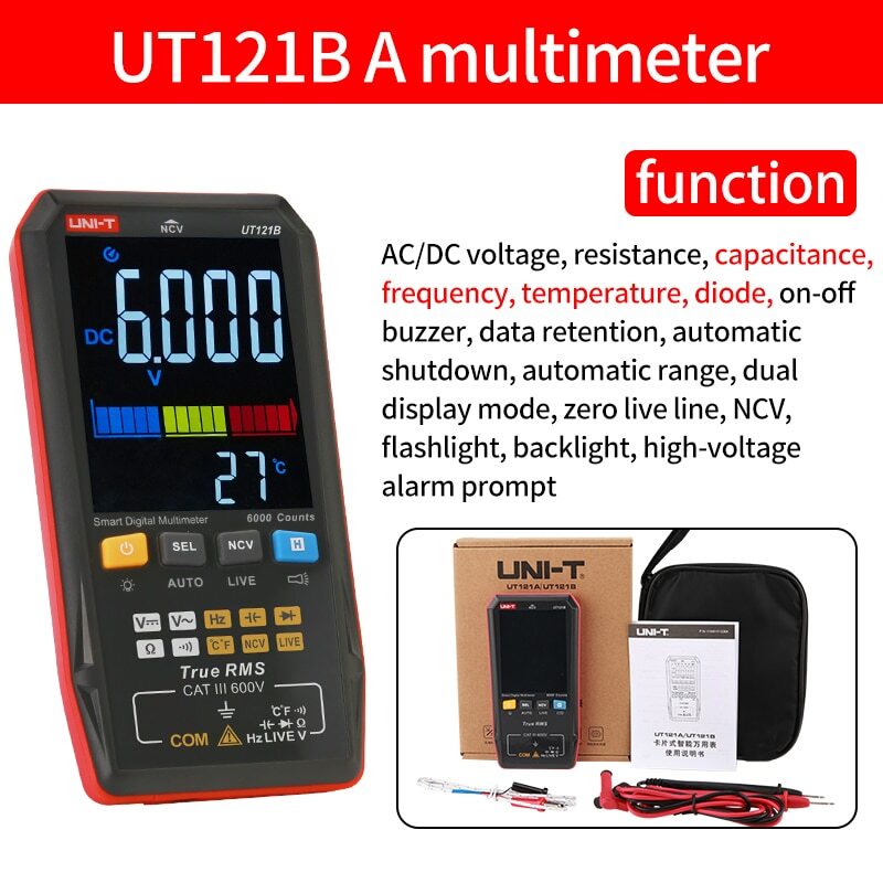UNI-T UT122 Smart TRMS Multimeter NCV LIVE Dual Display Voltage Tester