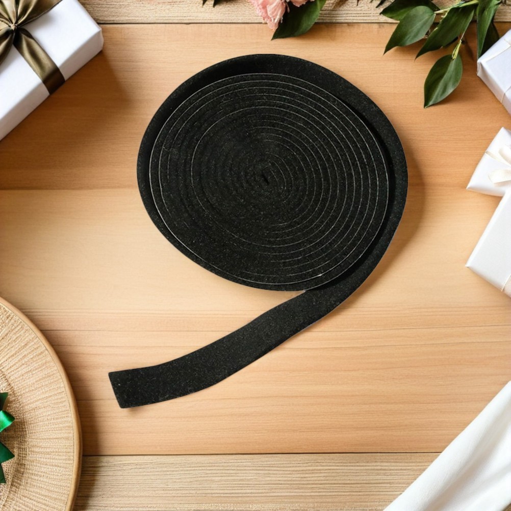 2Pcs Durable Home Felt Strips Self-Adhesive Sealing Strip Black
