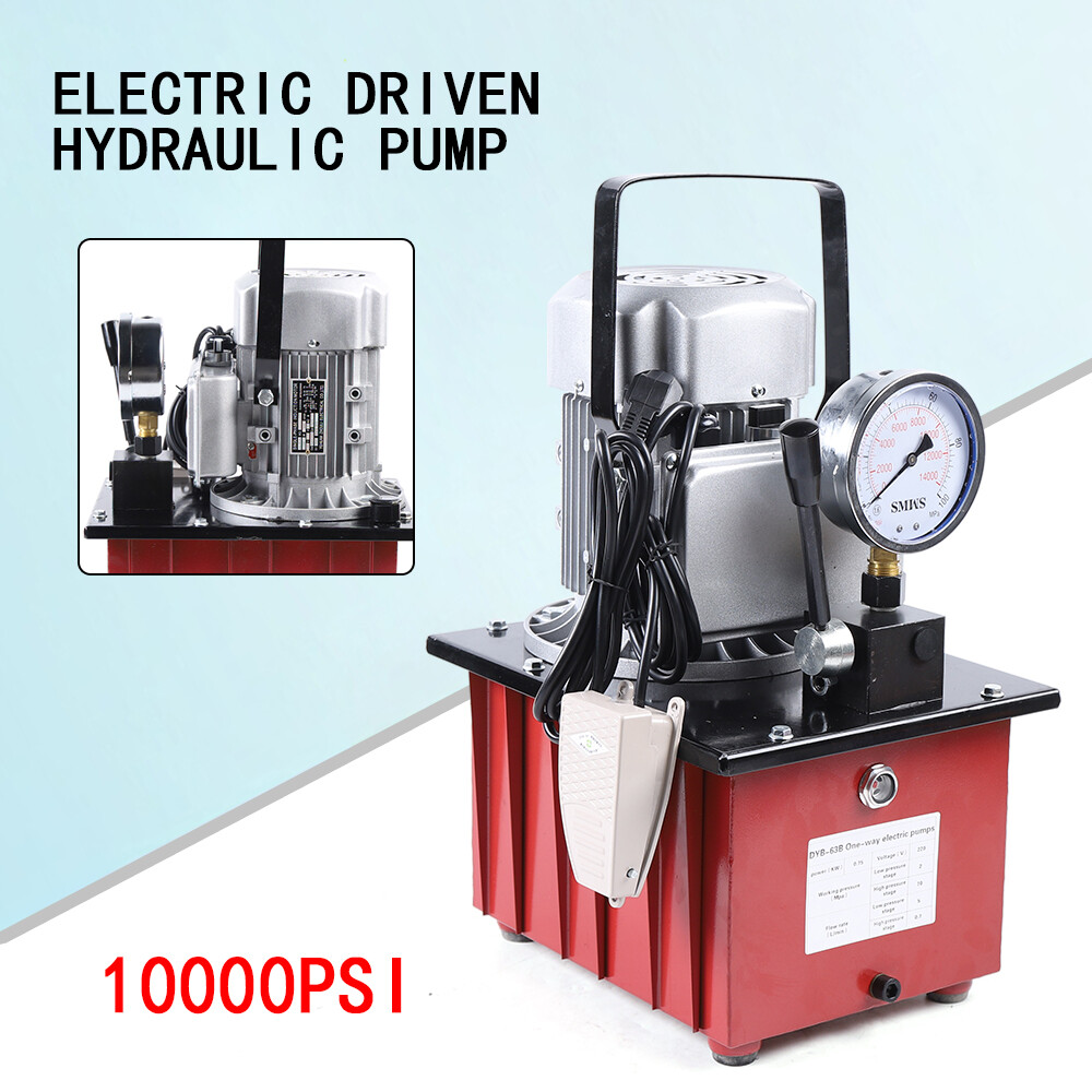110V 750W Electric Driven Hydraulic Pump Single Acting Manual Valve 10000PSI USA