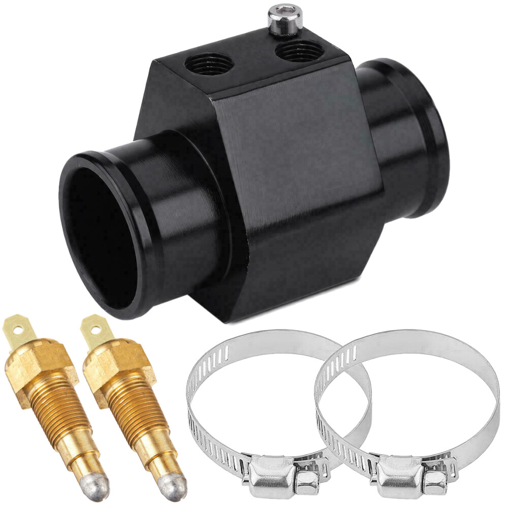 38MM 1.5 INCH 2-HOLE RADIATOR HOSE ADAPTER DUAL ELECTRIC FAN 1/8 NPT TEMP SWITCH