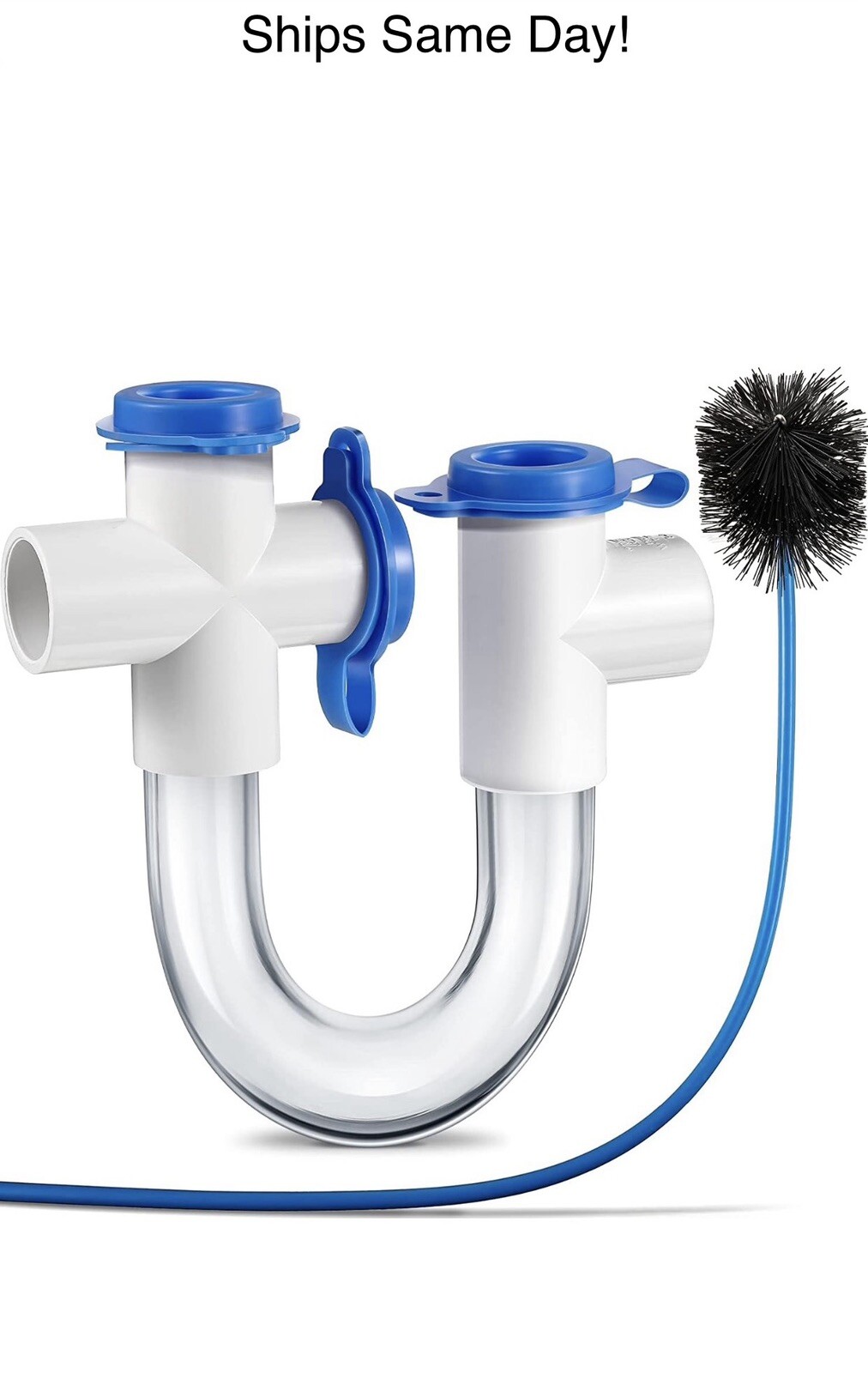3/4 Inch Clear Condensate Trap with Cleaning Brushes HVAC PVC U Trap