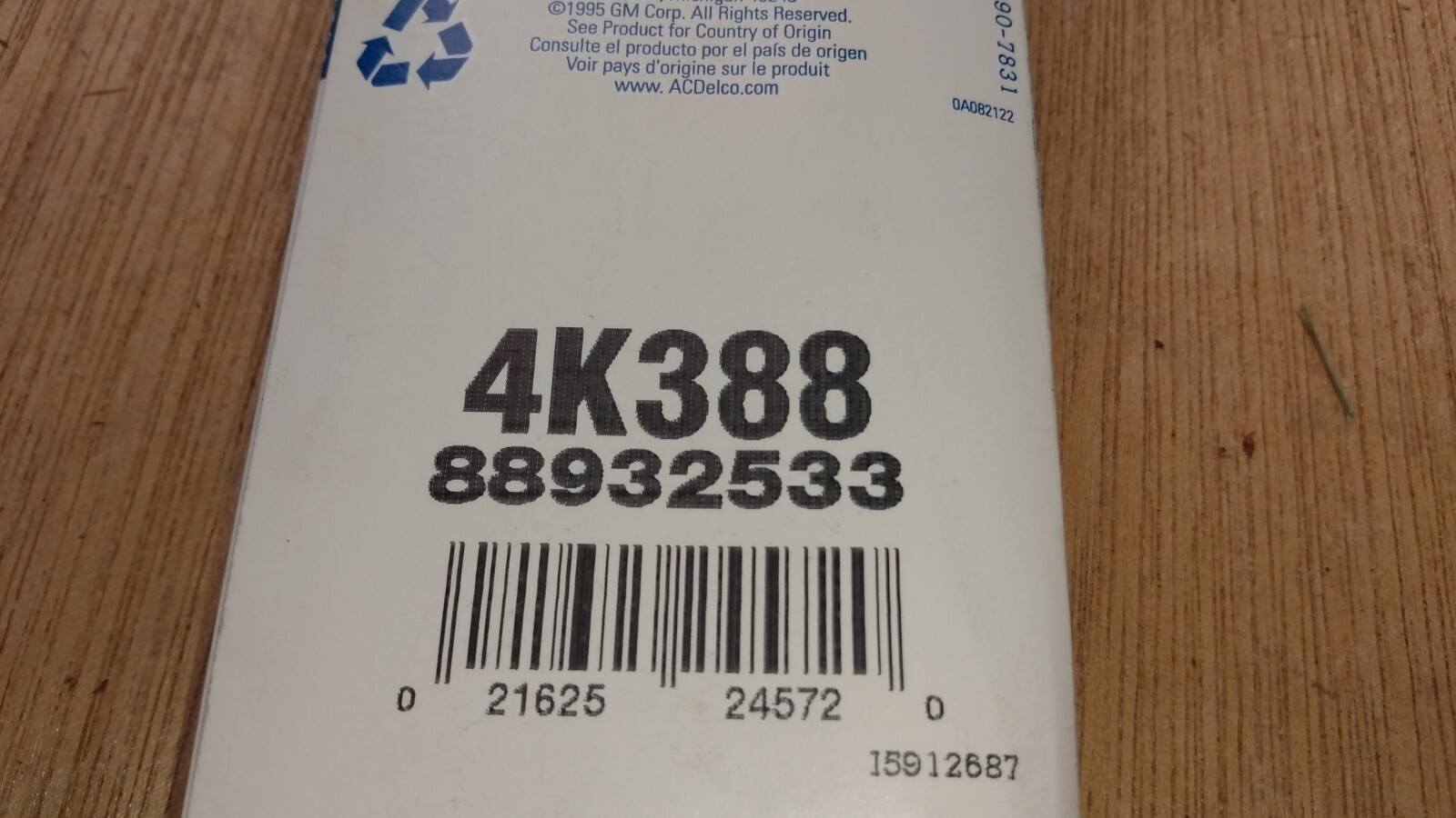 AC DELCO 4K388 Replacement Belt ( ref: 5040388 , 25-040388, 25040388 )