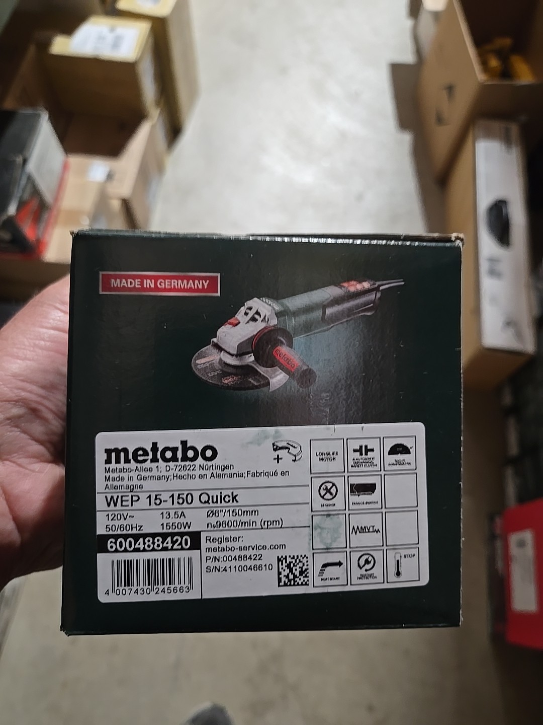 Metabo WEP 15-150Q 600488420 6″ Angle Grinder 13.5 Amp