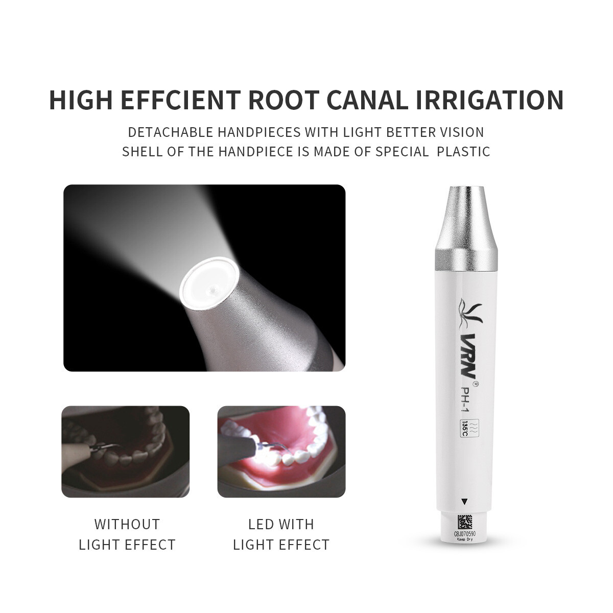 Dental WIRELESS CONTROL LED Ultrasonic Scaler / LED Detachable Handpiece VRN-A8