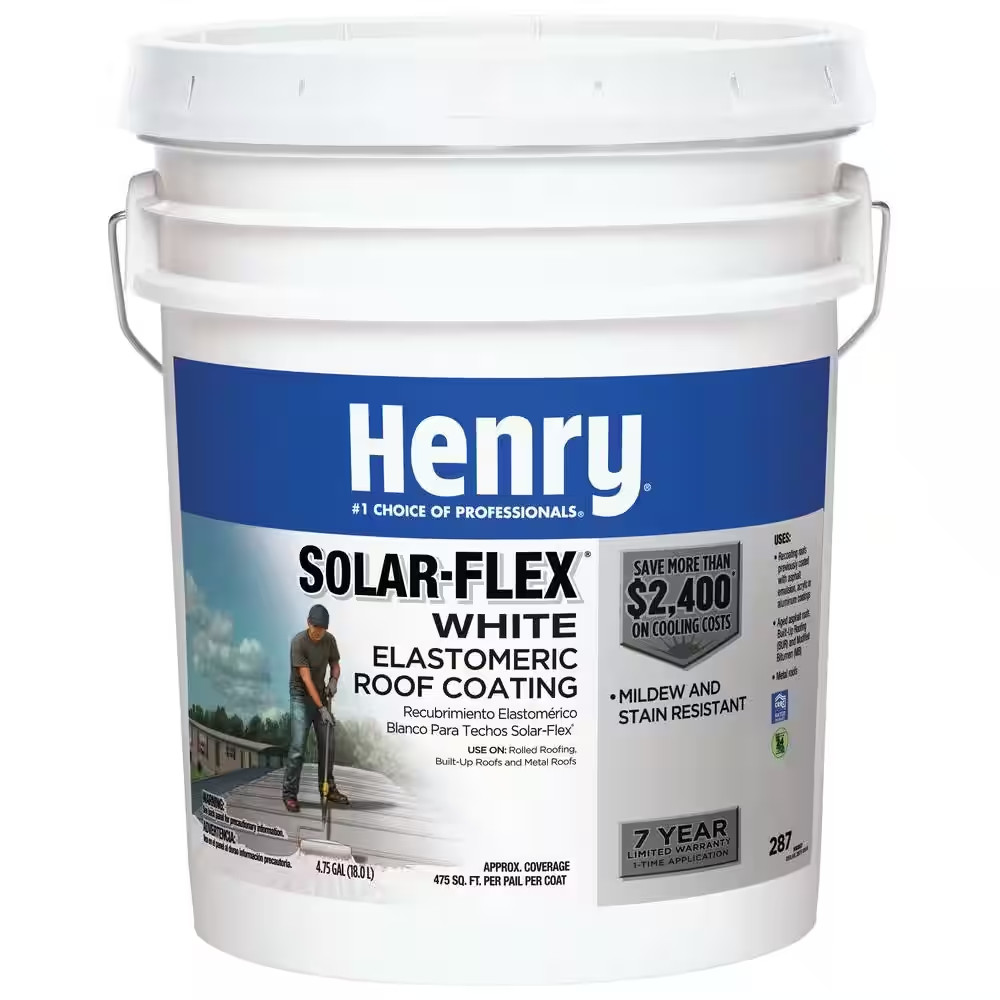 Elastomeric Seal Roof Leaks 4.75 Gallon White Coating Waterproof Rubberized RV