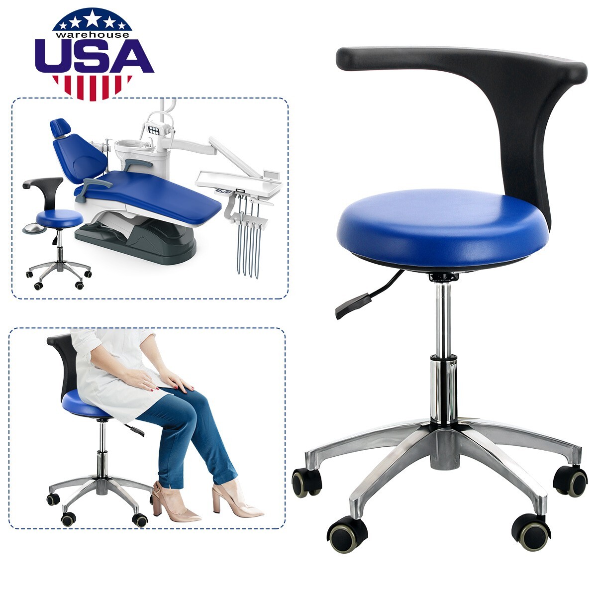 Dental Examination Chair Unit PU Leather Computer Controlled Motor +Doctor Stool