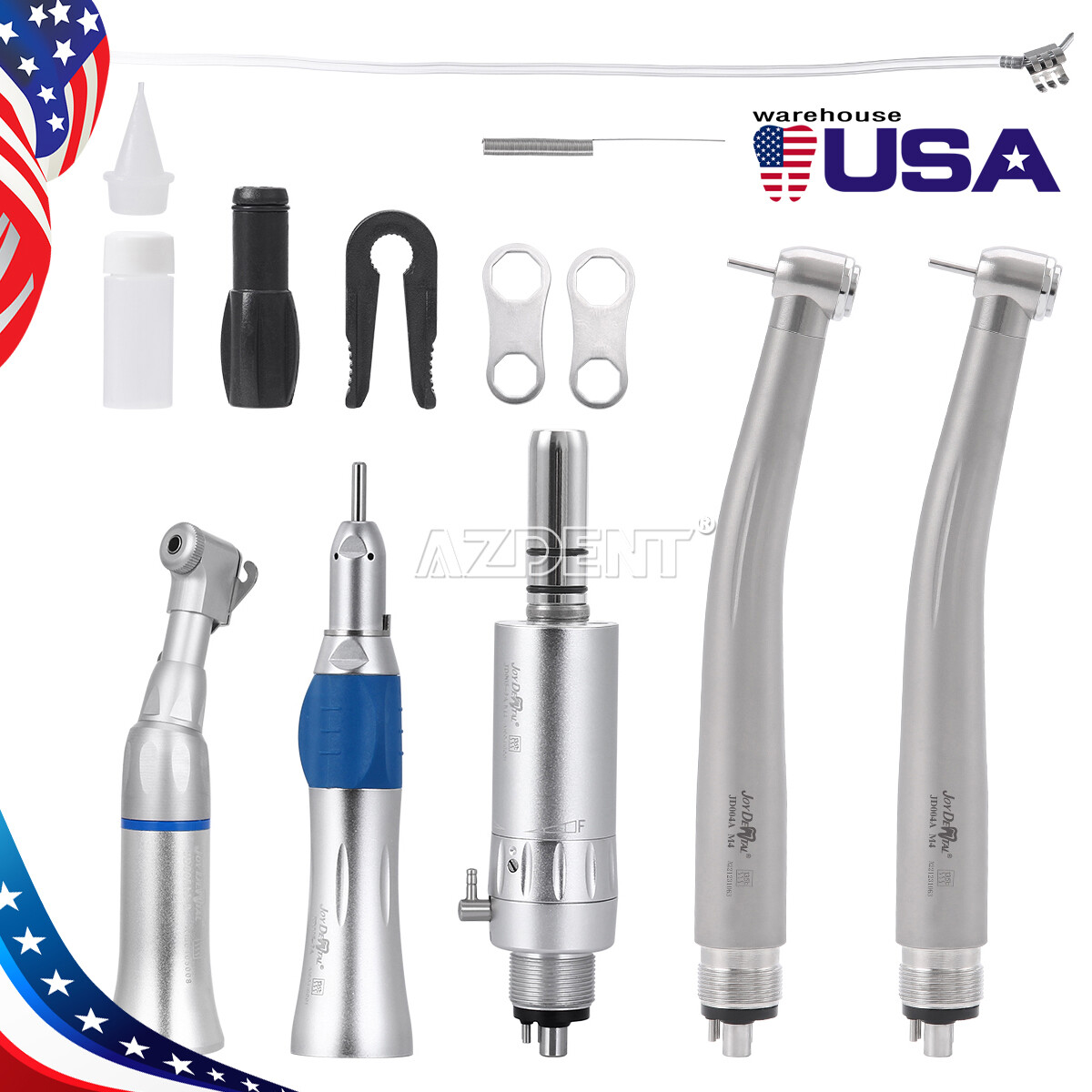 Portable Dental Delivery Unit Suction 3 Way Syringe Air Compressor /Handpiece 4H