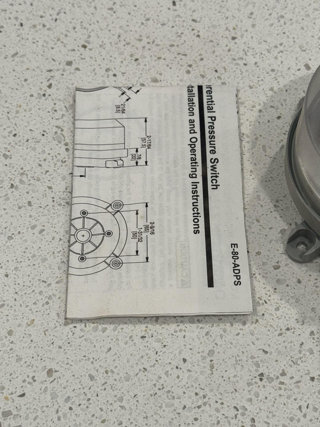 Dwyer ADPS-05-2-N-C Adjustable Differential Pressure Switch 0.8-4.0″ WC
