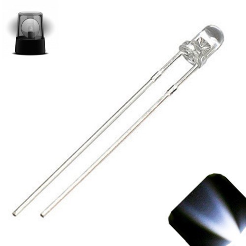 10 x LED 3mm Cool White Slow Flashing Blinking Strobe Ultra Bright LEDs 1Hz Mod