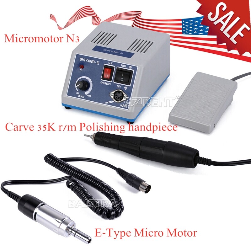 Dental E-Type Micro Motor MARATHON W/Polishing 35,000 RPM Handpiece USA