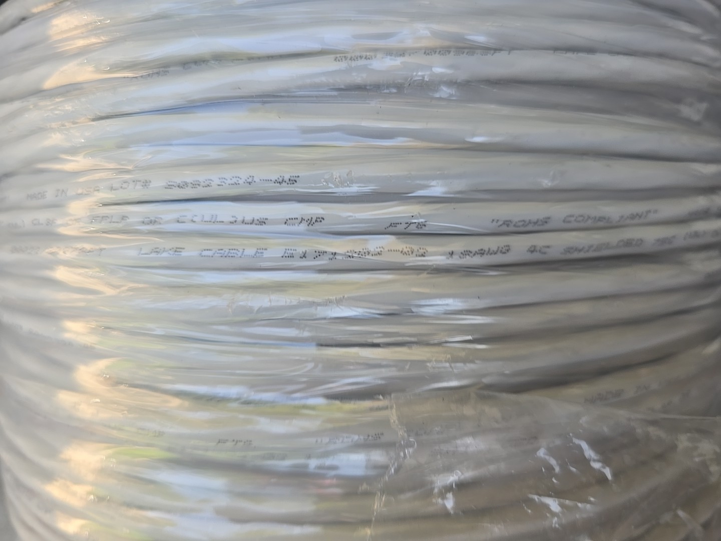 75ft 18/4 Lake Cable P184CS E171202 18/4C Shielded Stranded Cable Wire, White