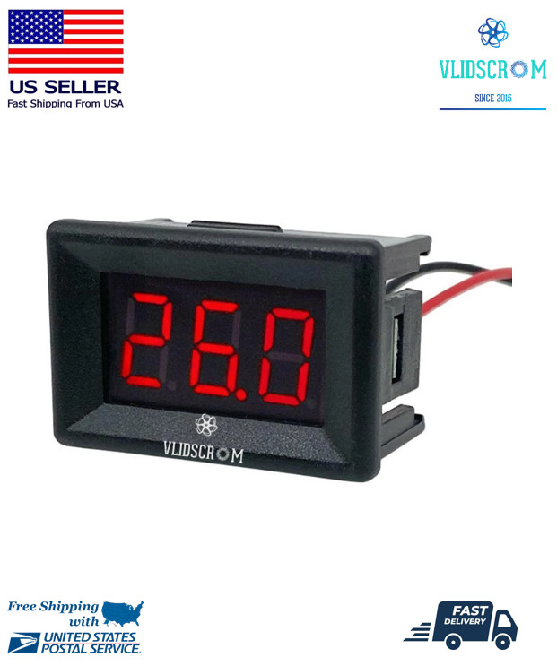 DC 2 Wire 3 Bits Digital Voltmeter Voltage Tester 0.36 Inch LED Panel 4.5V-30V