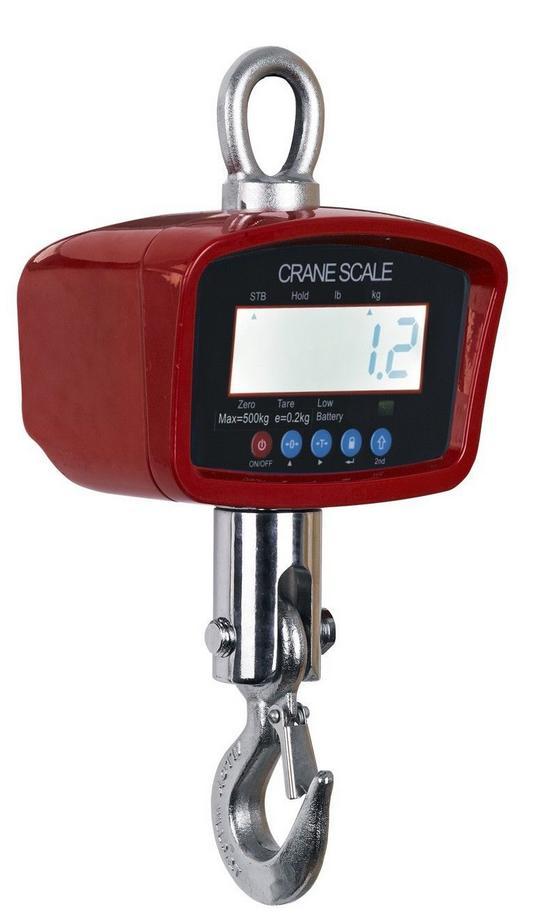 2000 LB x 0.5 LB Hanging Portable LCD Crane Scale Recharge Battery, AC Power NEW