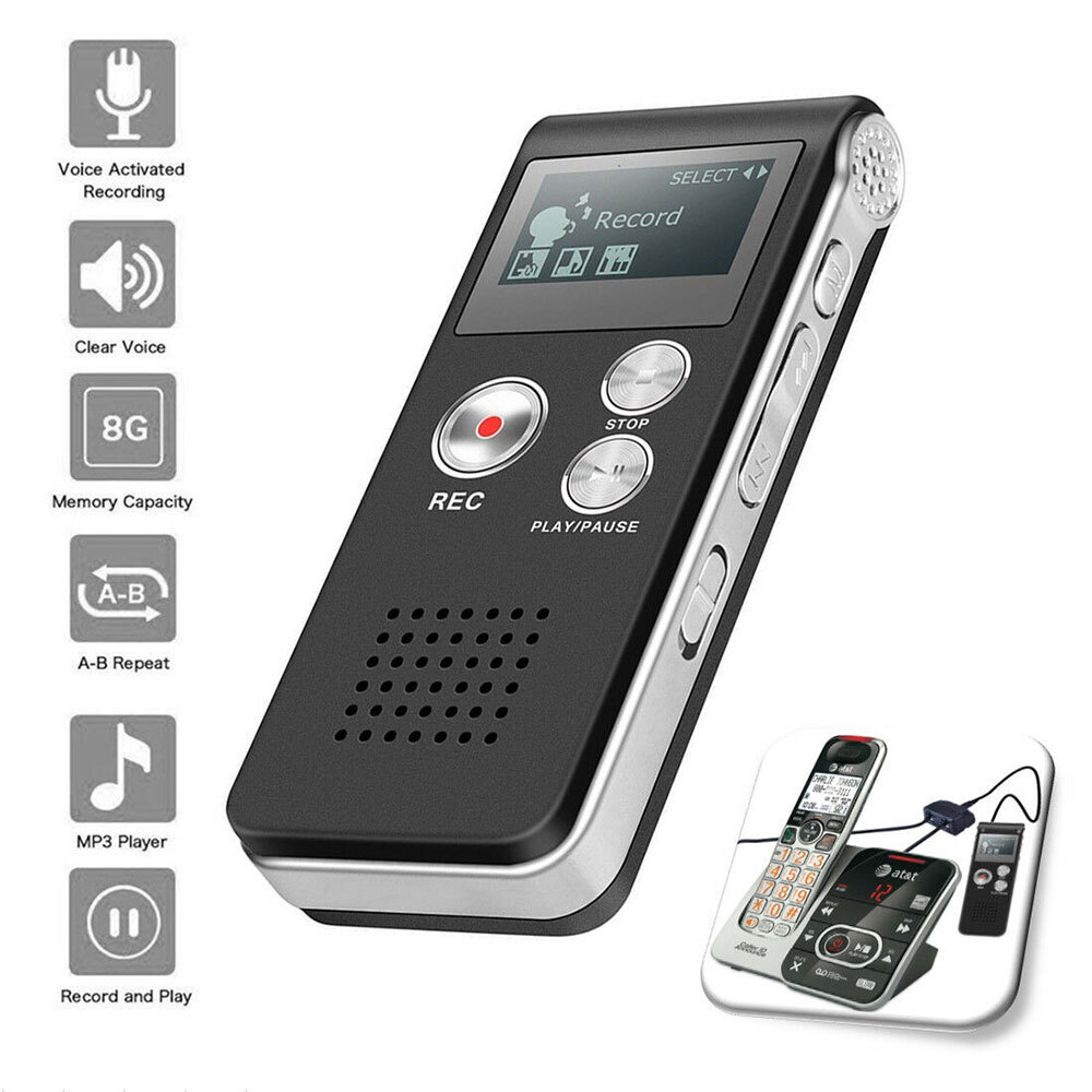 Digital Voice Recorder Dictaphone Audio Sound Recorder Mini Small Spy Lecture*