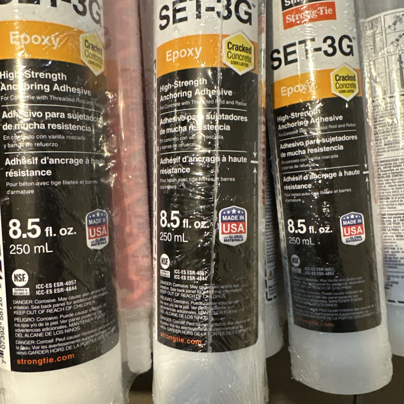 Simpson Strong‑Tie  SET‑3G High‑Strength Epoxy w/ Nozzle 7/26 Lot Of 7