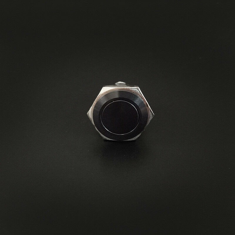 Metal Push Button Waterproof Switch Black Momentary Reset DC 2A 12V-36V Car/Boat
