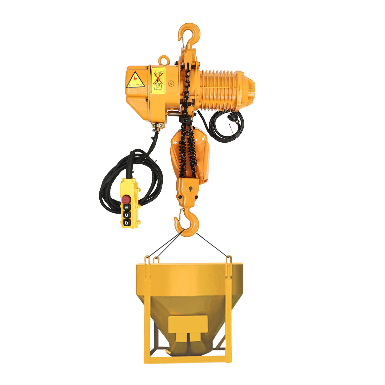 Single Phase Hoist Crane 10FT Chain 110V 1.6KW 2204LBS 1Ton Electric Chain Hoist