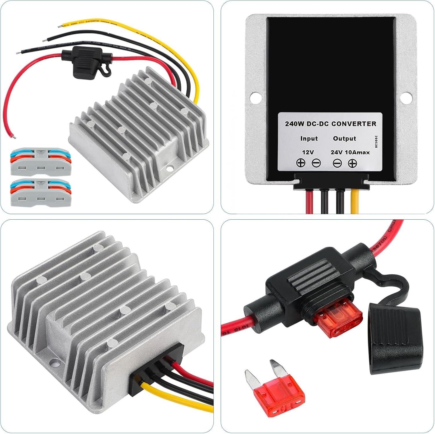 DC 12V Step Up to DC 24V 10A 240W Boost Converter Voltage Regulator Waterrproof