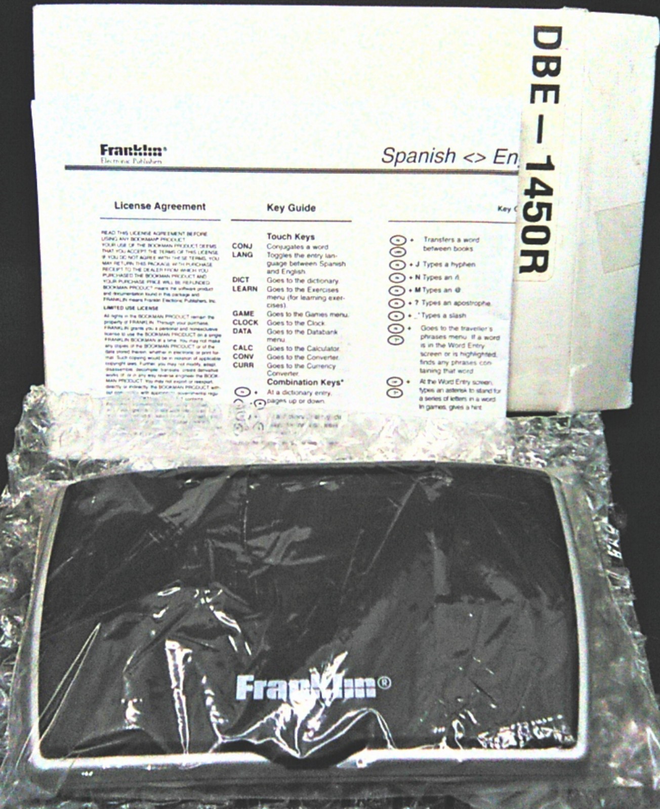 FRANKLIN DBE-1450 MERRIAM WEBSTER NEW BAT ELECTRONIC SPANISH ENGLISH DICTIONARY