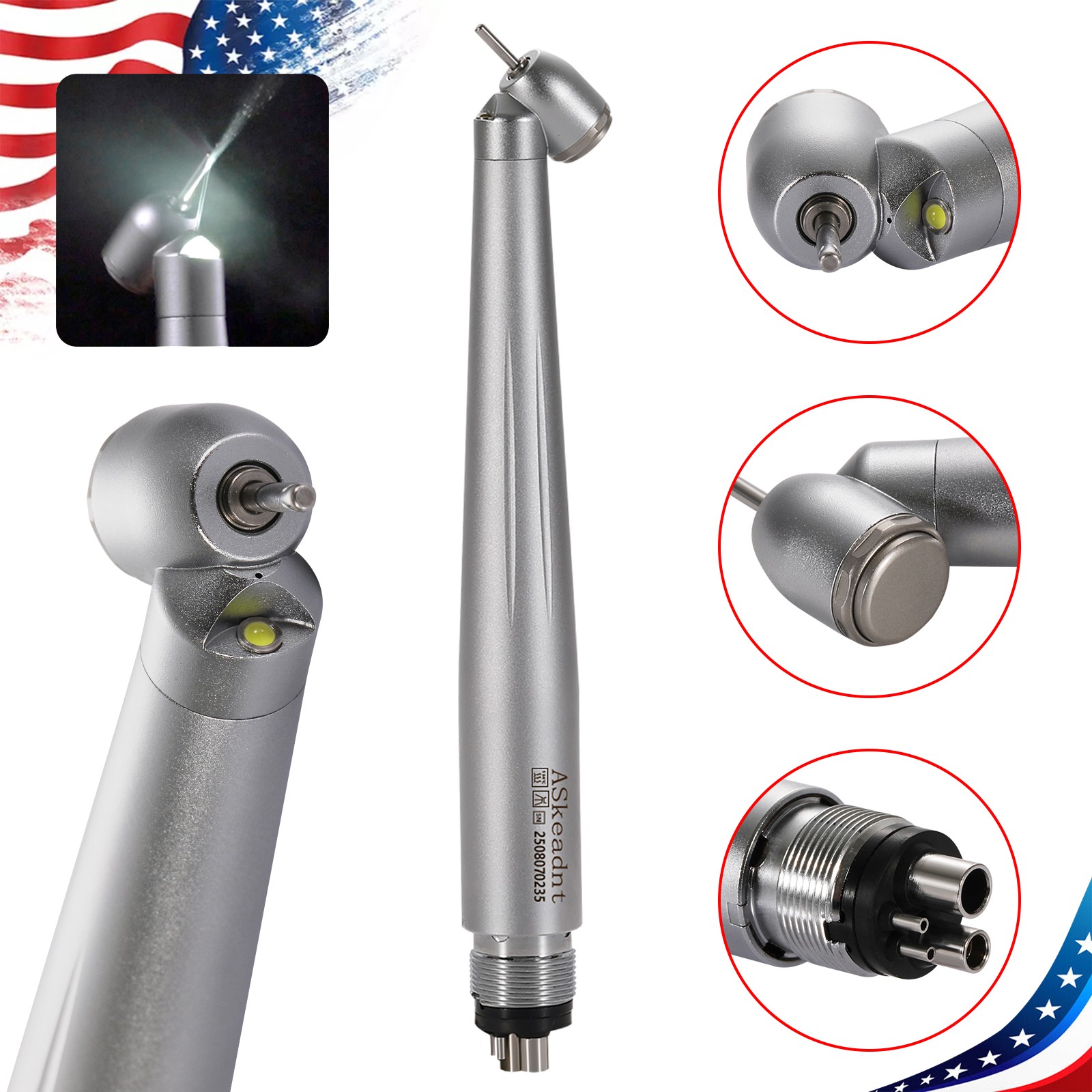 NSK Style SG20 Dental Implant 20:1 Reduction Contra Angle Handpiece Push Button