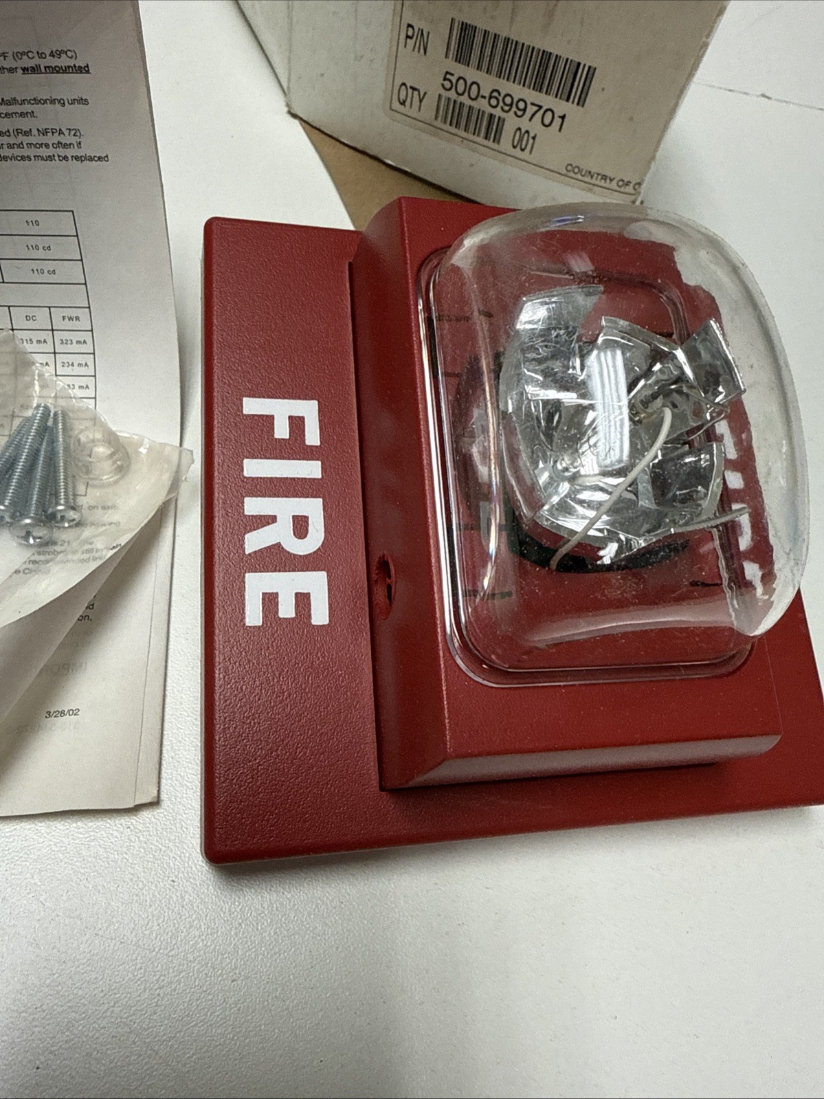SIEMENS U-MCS STAND ALONE FIRE ALARM STROBE RED 500-699701