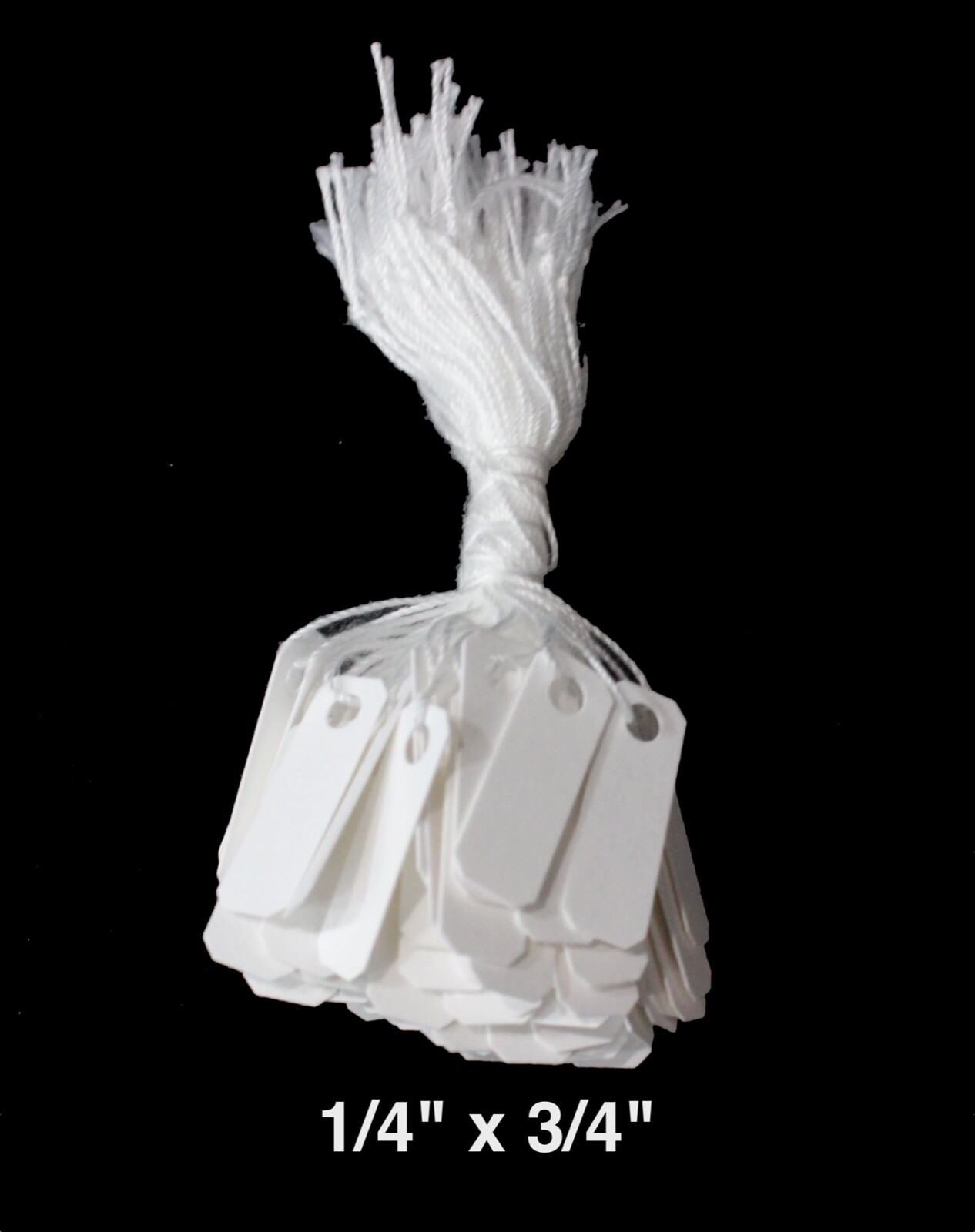 300 Pcs Blank White Merchandise Price Tags w/String Retail Jewelry Strung tags