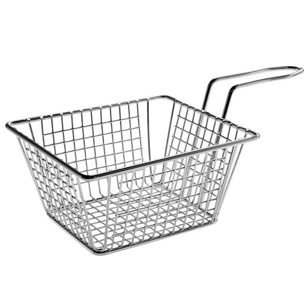 Webstaurant Store Acopa 6″ x 4″ x 3″ Chrome Rectangular Mini Fry Basket