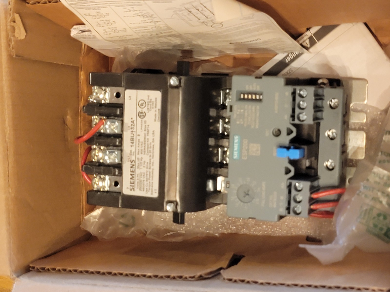 Siemens 14BUB32AD Nonreversing Nema Magnetic Motor Starter, No Enclosure Nema