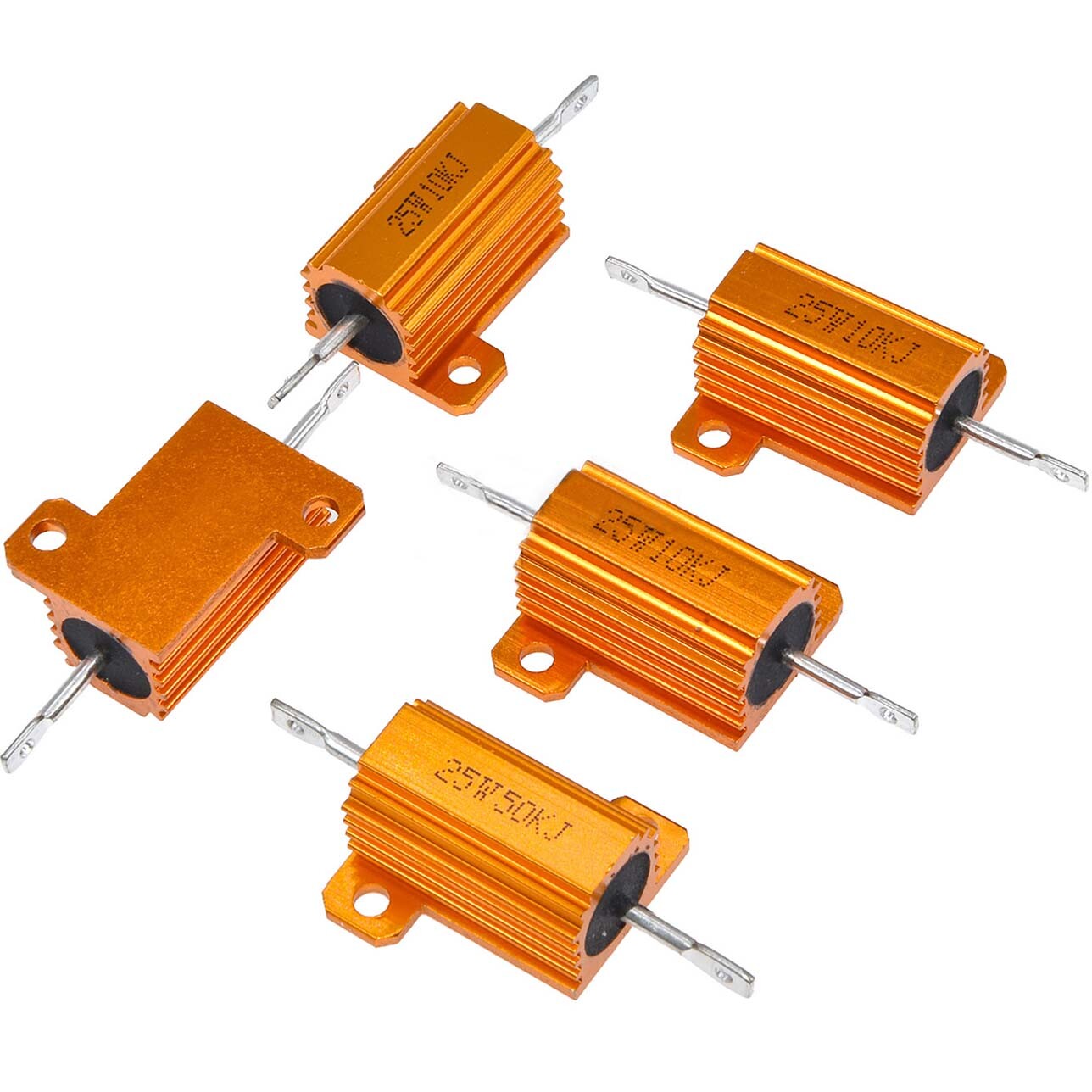 25W RX24 Aluminium Wire wound Power Resistors 5% J 0.01Ω 0.02Ω 0.2Ω to 300KΩ/Ohm