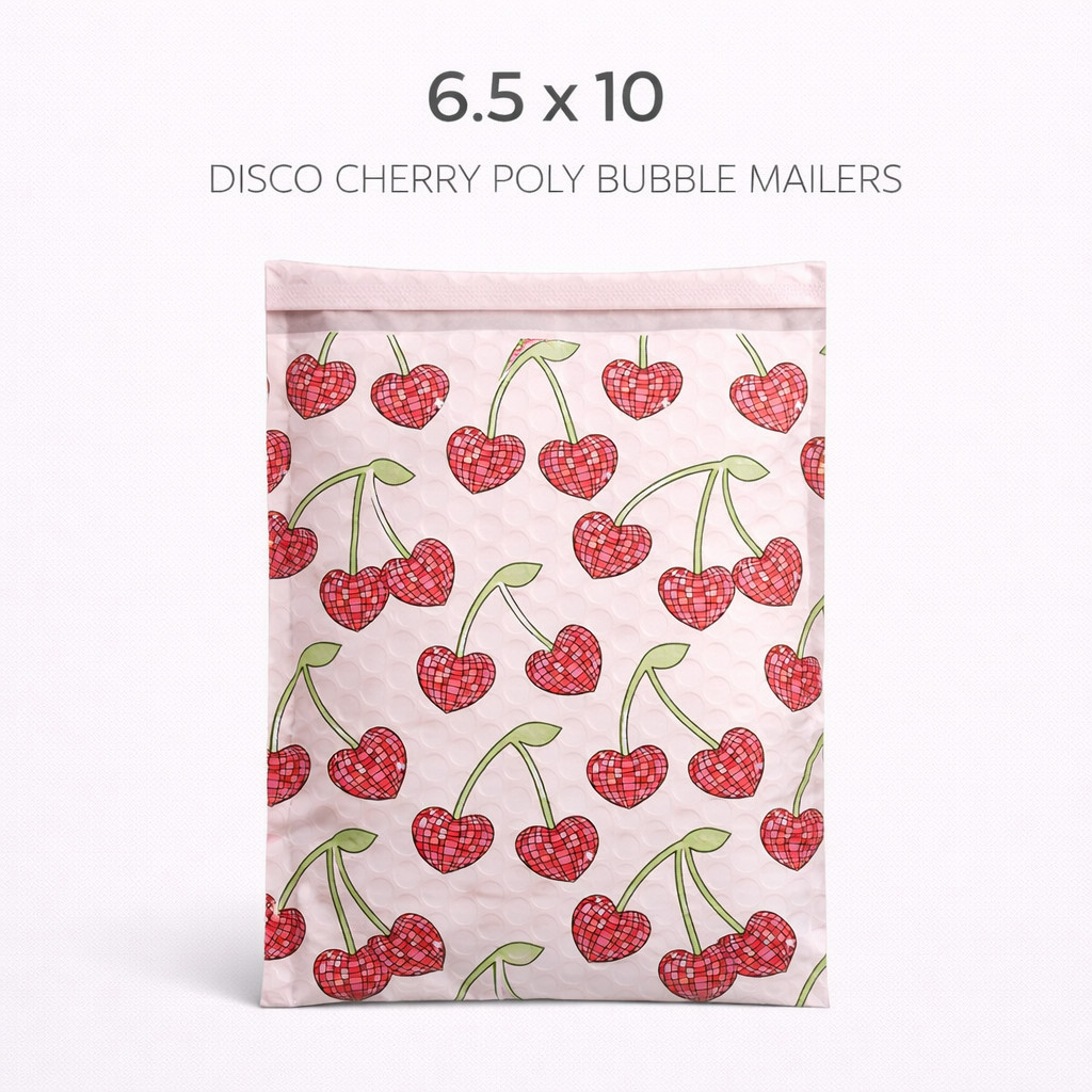 Disco Cherry Poly Bubble Mailers 6.5×10 Padded Self Seal Shipping Envelopes