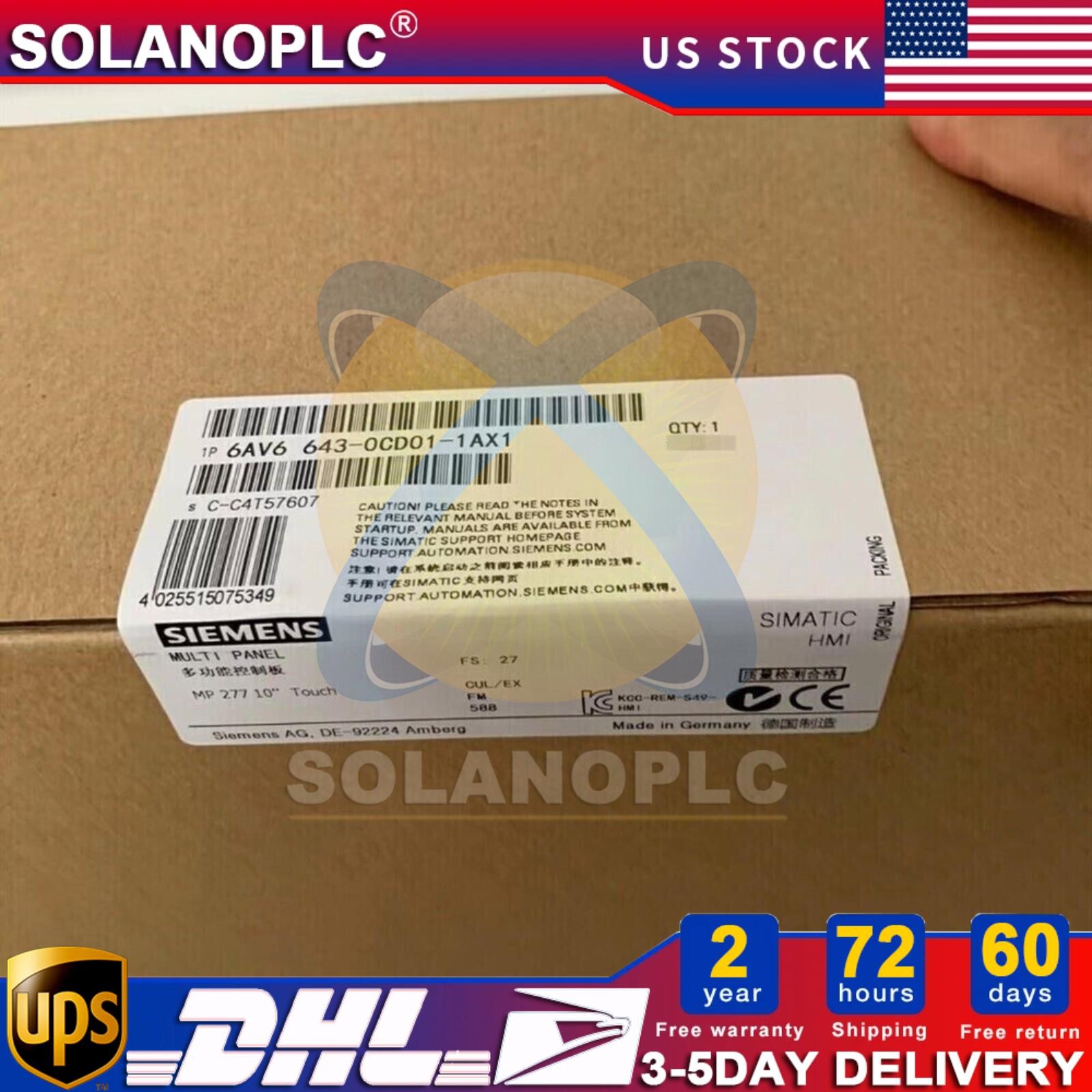 1PC 6AV6643-0CD01-1AX1 6AV6 643-0CD01-1AX1 MP 277 TOUCH PANEL NEW In Box SIEMENS