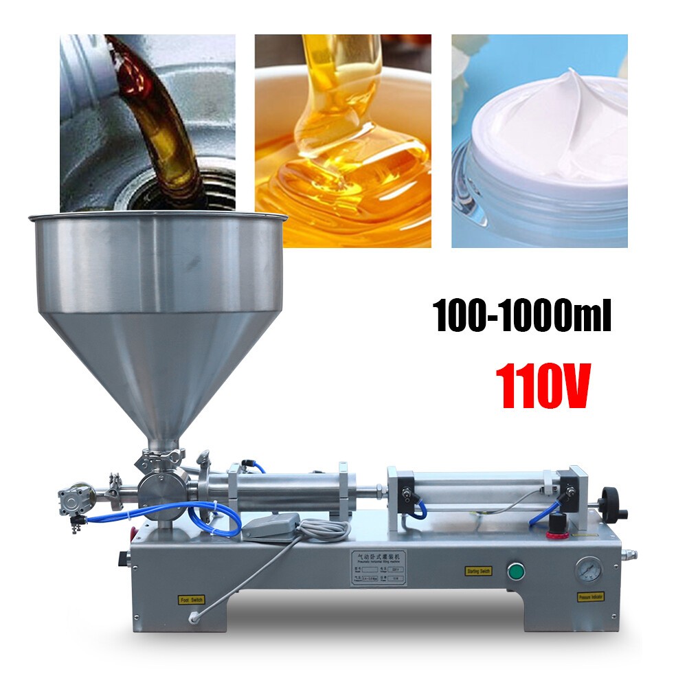 100-1000ml Paste Liquid Piston Filler Heating Filling Machine Single Nozzle