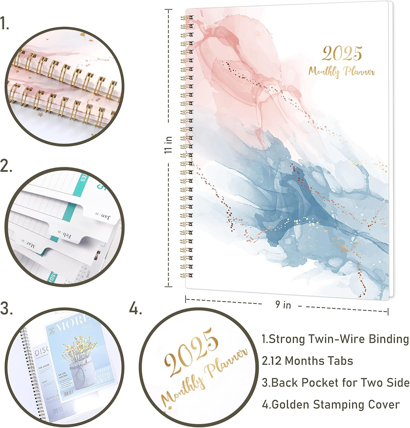2025 Monthly Planner – Monthly Planner 2025 from Jan 2025 – December 2025, Calen