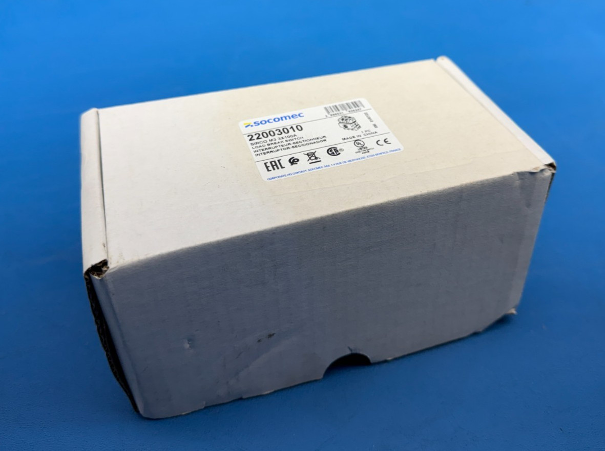 Socomec 22003010 3-Pole 100A Load Break Disconnect Switch