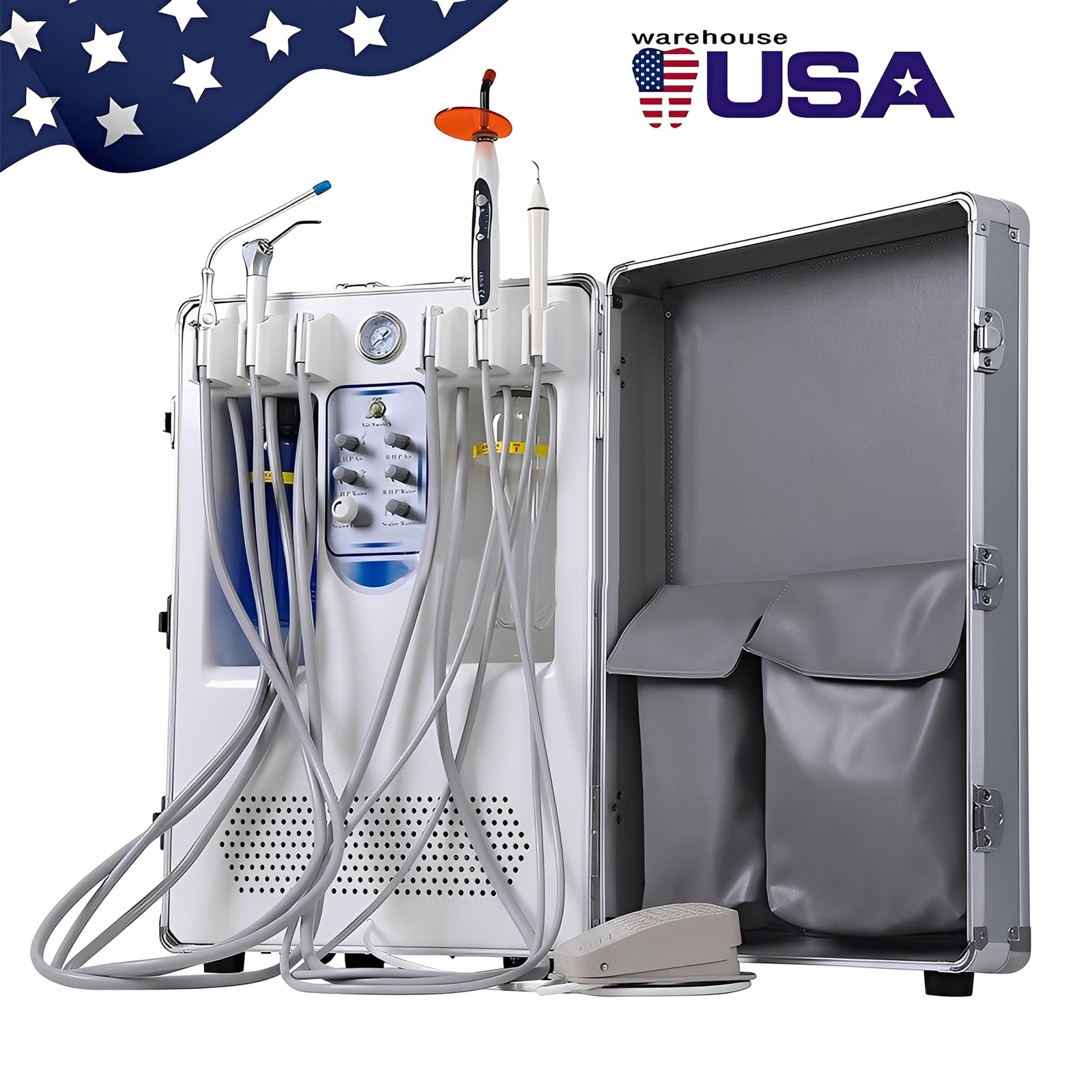 Portable Dental Delivery Unit System Air Compressor Strong suction 118 L/min po