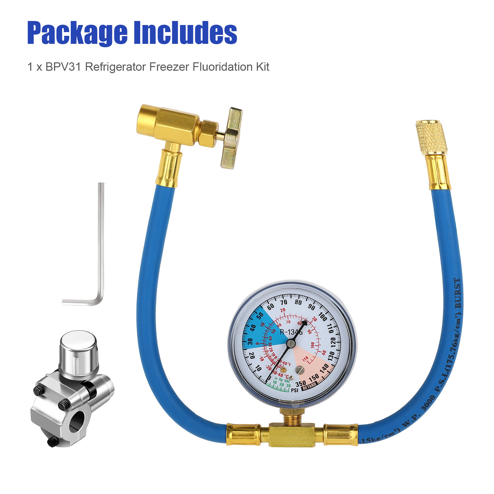 BPV31 Refrigerator Freezer Fluoridation Kit Tool Bullet Piercing Tap Valve Gauge