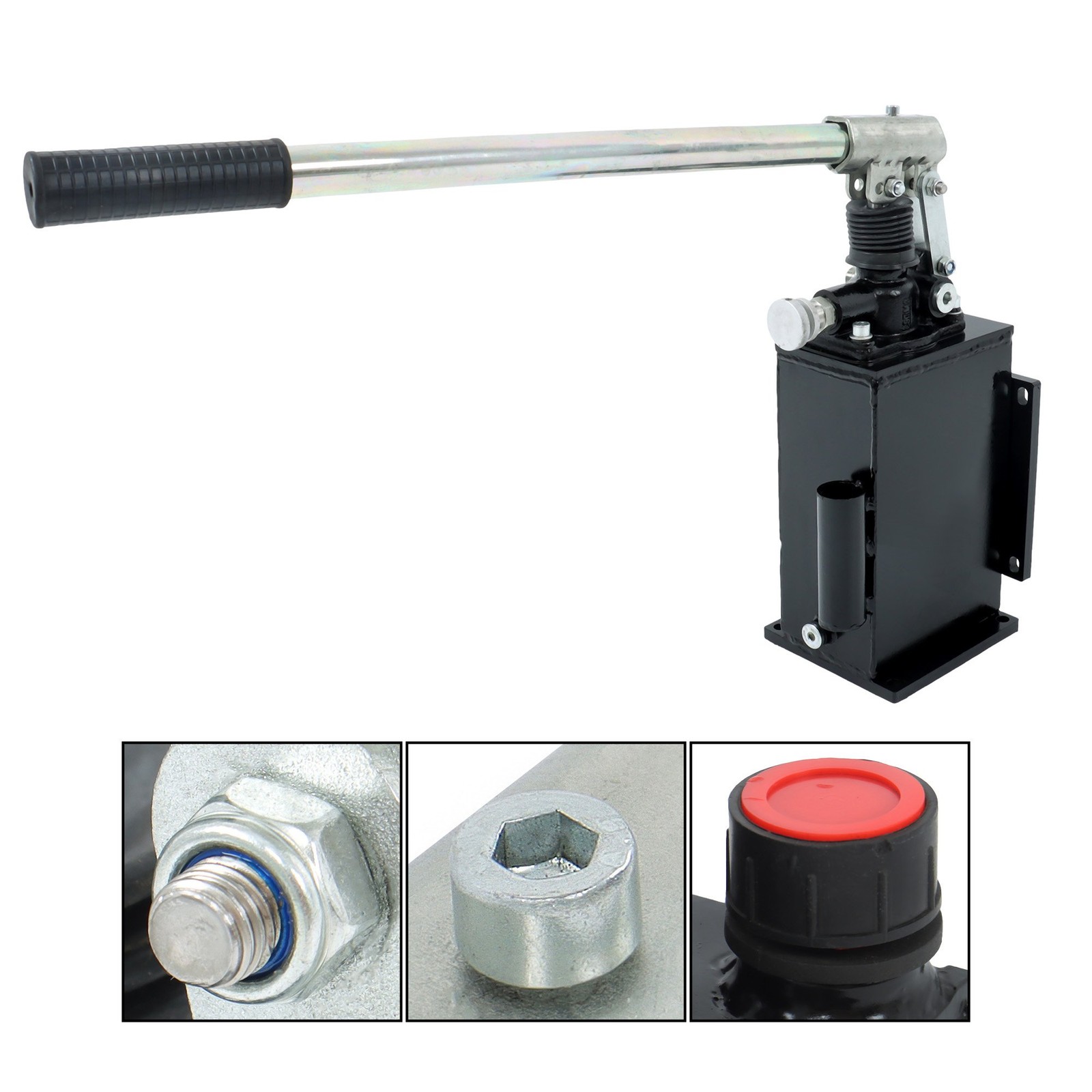 Single-Acting Hydraulic Pump 1.5CID Manual With Release Knob 3 Qts
