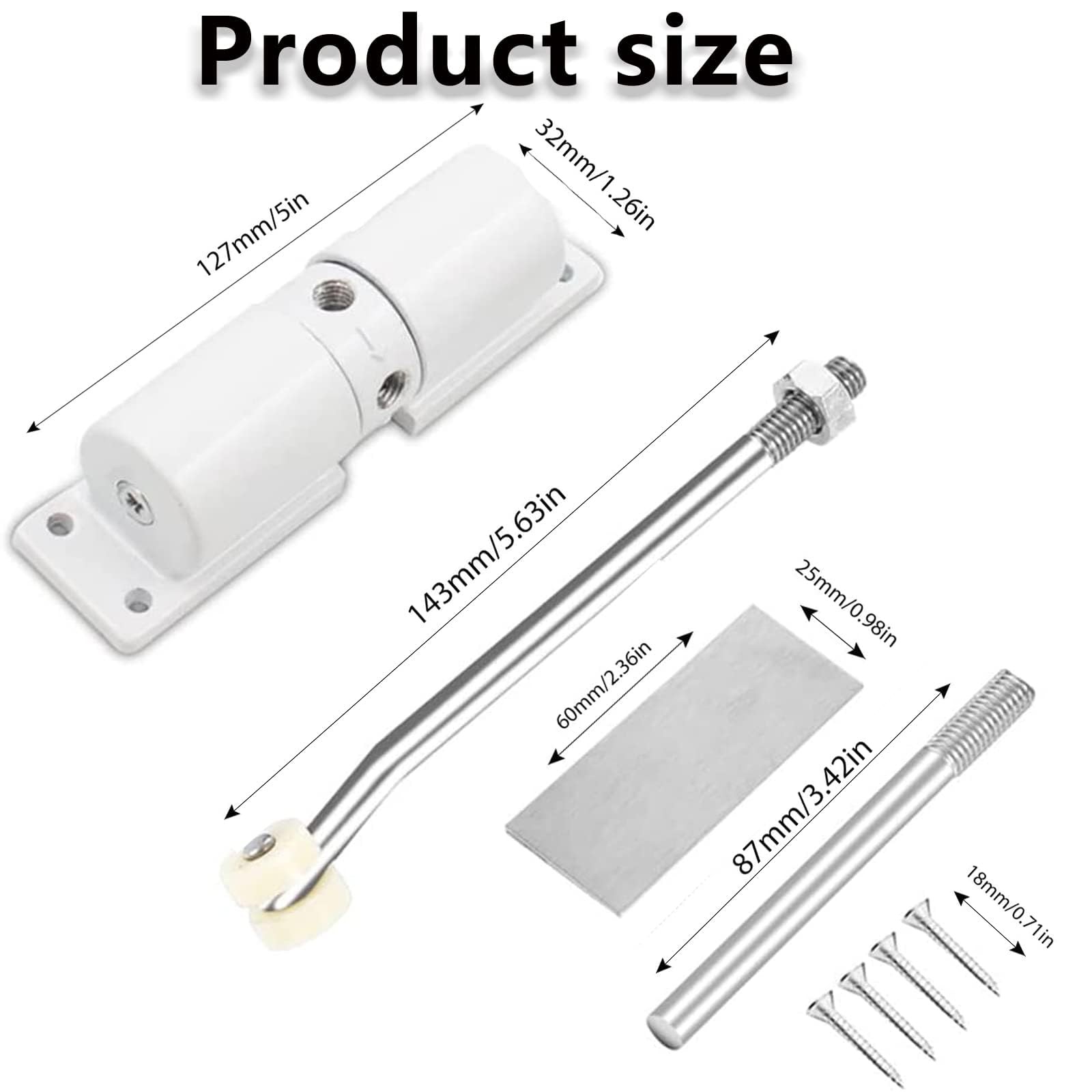 Automatic Door Closer, 30 kg Zinc Alloy Safety Spring Door Closer