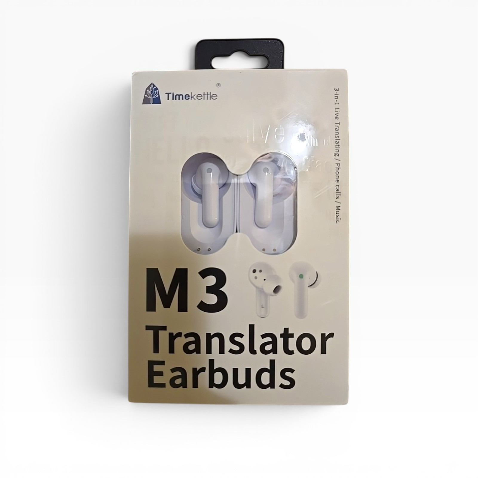 Timekettle M3 Earbuds 3-in-1 Language Translation No Subscription – White Color