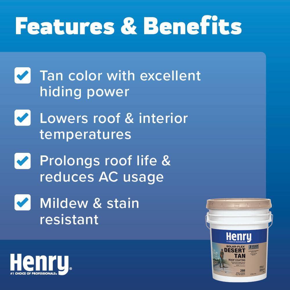 Henry 288 Solar-Flex Tan Acrylic Elastomeric Reflective Roof Coating 4.75 Gal