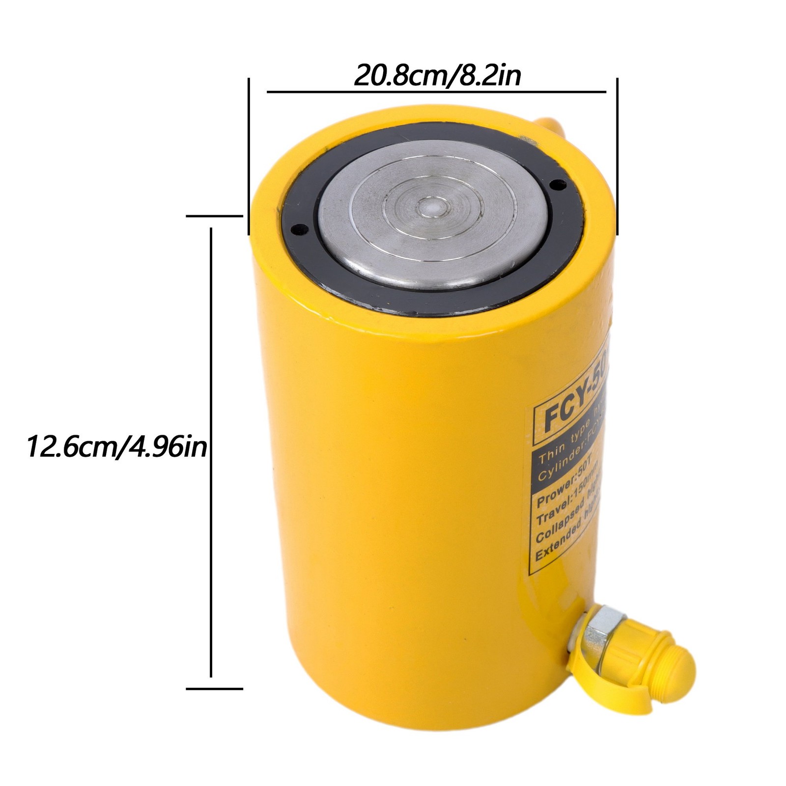 Solid Hydraulic Ram Cylinder Jack 50 Ton 6 Inch 150 mm Stroke Single Acting Pump