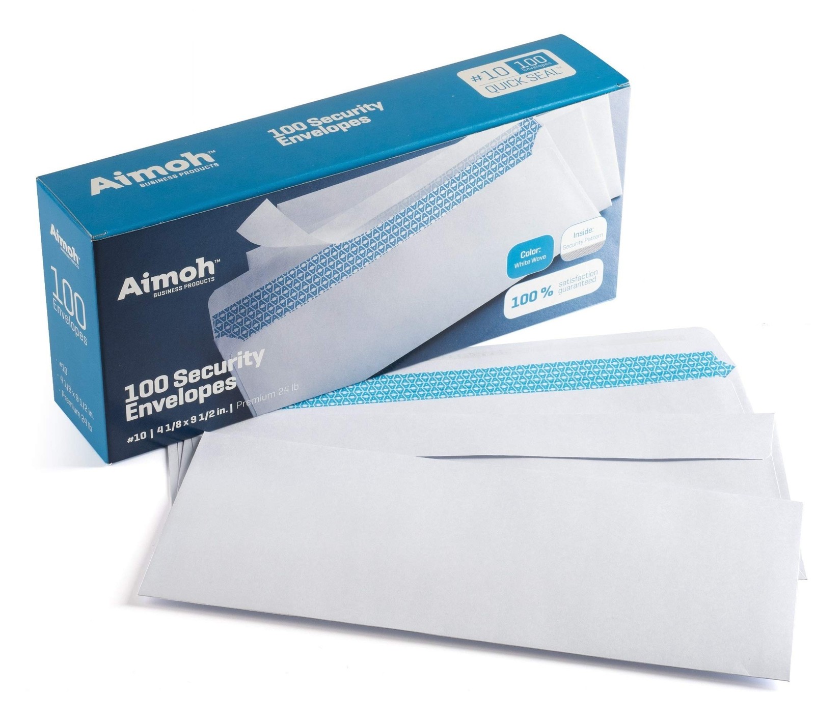 Aimoh #10 Security Self Seal Envelopes – 100 Qty |No Window, EnveGuard, 4⅛ x …