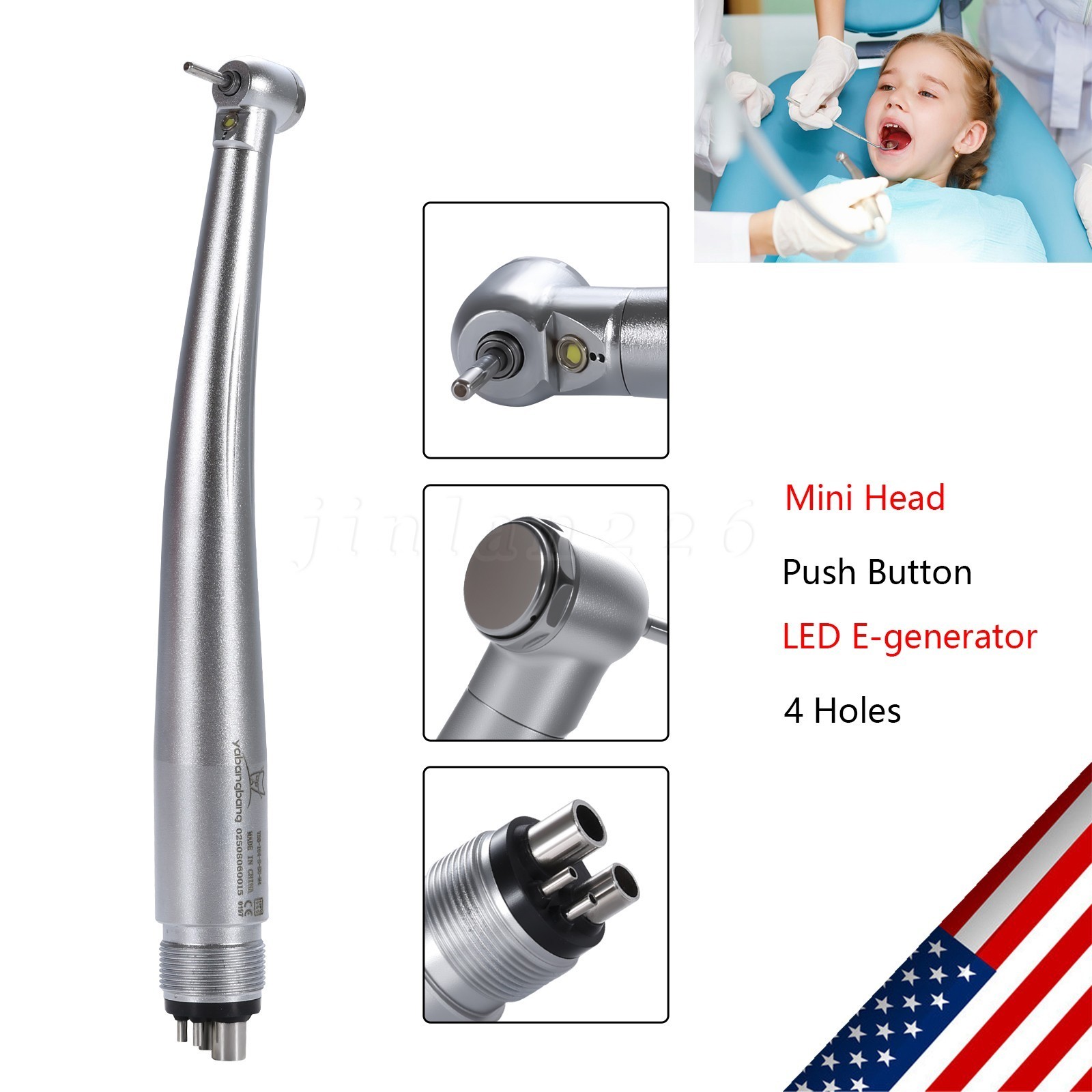 10* NSK PANA MAX Style Dental High Speed Handpiece Push Button 4Hole Air Turbine